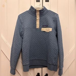 Women's BLUE Organic Cotton Quilt Snap-T Pullover